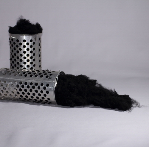Polyester  figured island black spun